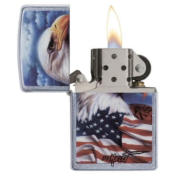 Zippo Sơn Chủ Đề Đại Bàng Tự Do Hoa Kỳ Mazzi Freedom Watch Z135