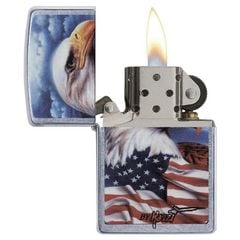 Zippo Sơn Chủ Đề Đại Bàng Tự Do Hoa Kỳ Mazzi Freedom Watch Z135