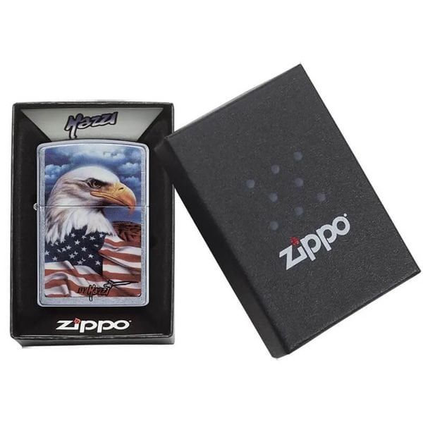 Zippo Sơn Chủ Đề Đại Bàng Tự Do Hoa Kỳ Mazzi Freedom Watch Z135