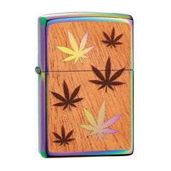 Zippo ốp gỗ Gụ khắc lá Phong woodchuck leaves Z279