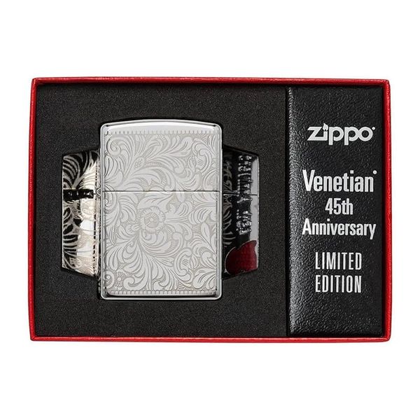 Zippo Armor Kỷ Niệm 45 Năm Hoa Văn Venetian 45th Anniversary Z335