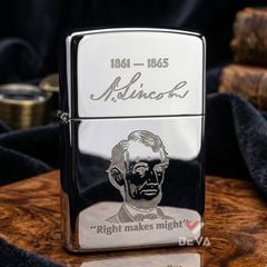 Zippo Abraham Lincoln – Bản Kỷ Niệm Vĩ Nhân Hoa Kỳ – Thiết Kế Khắc Sâu Tinh Xảo C80