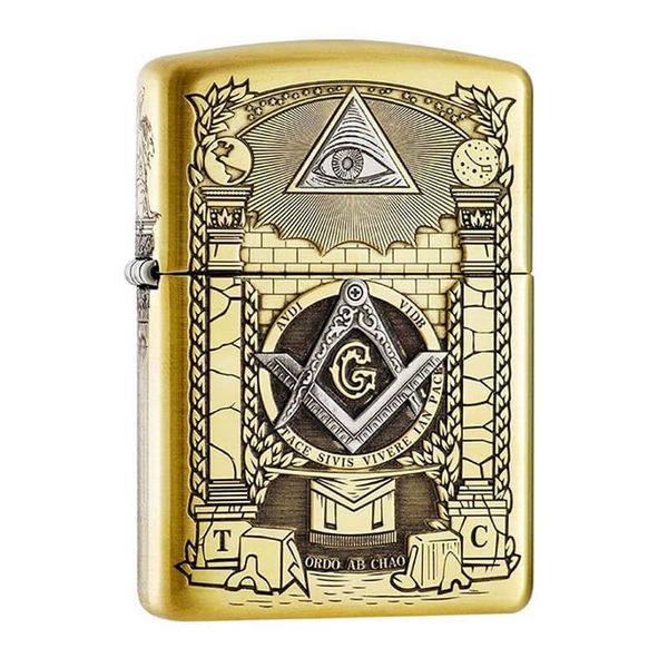 Zippo Amror Khắc Chủ Đề Hội Tam Điểm Freemasonry ZD15