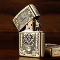 Zippo Amror Khắc Chủ Đề Hội Tam Điểm Freemasonry ZD15