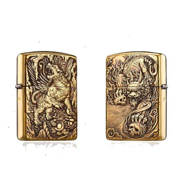 Set Zippo Armor Khắc Nổi 3D Hung Thú Thời Thượng Cổ ZD65