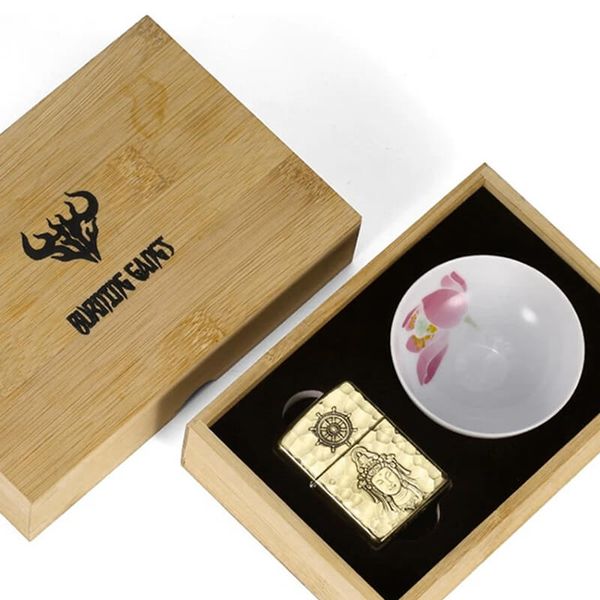 Set Zippo Armor Phật và Chén Hoa Sen ZN201