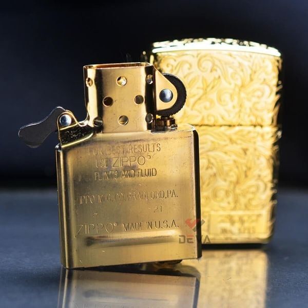 Zippo Armor Khắc Nổi Hoa Văng Trắng Cổ Điển Bản Giới Hạn ZN56