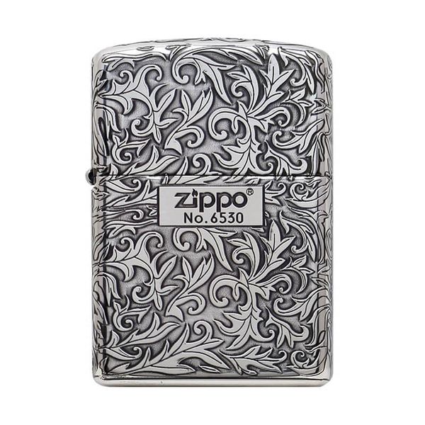 Zippo Armor Khắc Nổi Hoa Văng Trắng Cổ Điển Bản Giới Hạn ZN56