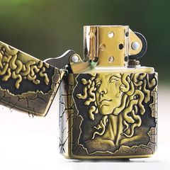 Set Zippo Armor Khắc Nổi 3D Nữ Thần Tóc Rắn Medusa ZD66