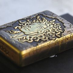 Set Zippo Armor Khắc Nổi 3D Nữ Thần Tóc Rắn Medusa ZD66