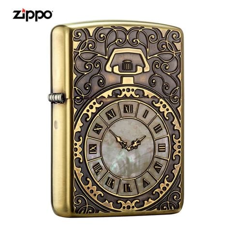 Mẫu Zippo Armor đồng hồ khảm trai ZN38