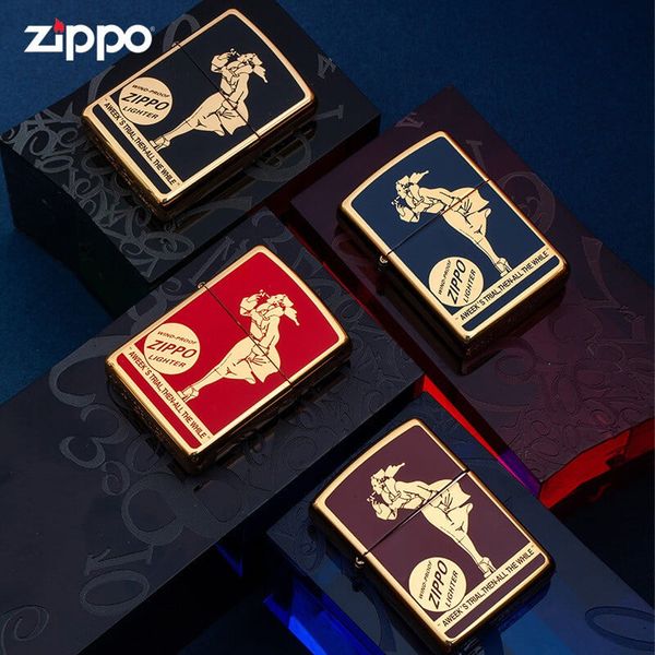 Zippo Armor mạ vàng sơn chủ đề Slogan Zippo ZN308
