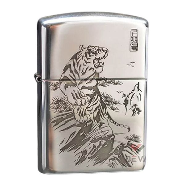 Zippo Bạc Khối Armor Khắc Chúa Sơn Lâm BK12