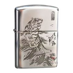 Zippo Bạc Khối Armor Khắc Chúa Sơn Lâm BK12