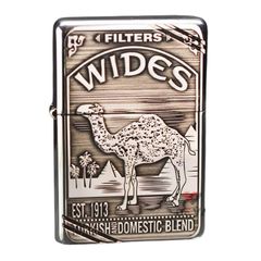 Zippo Bạc Khối Chặt Góc Khắc Chủ Đề Camel BK77