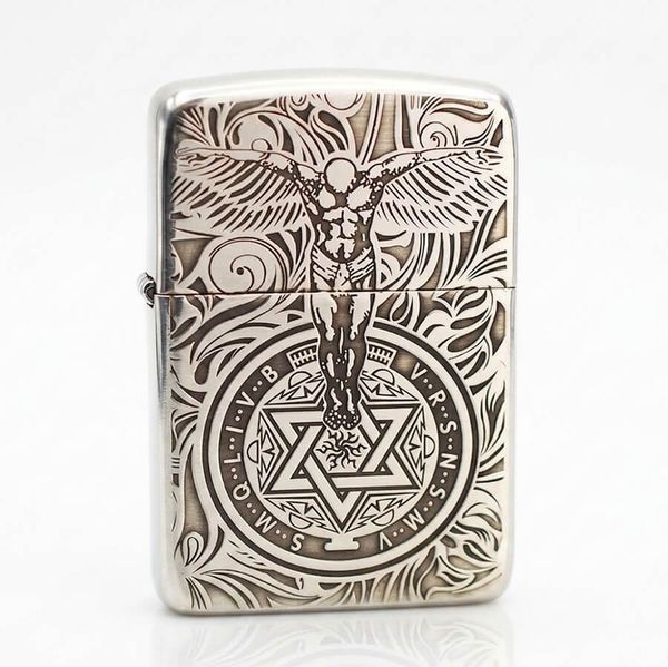 Zippo Bạc Khối Tái Bản 1941 Khắc Thiên Thần Hộ Mệnh BK69