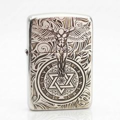 Zippo Bạc Khối Tái Bản 1941 Khắc Thiên Thần Hộ Mệnh BK69