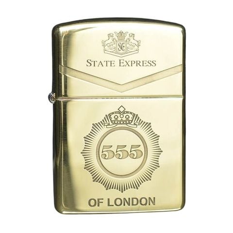 Zippo Armro khắc 555 vàng bóng ZK161