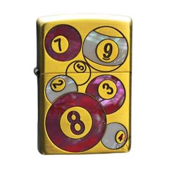 Zippo Khảm Trai Chủ Đề Bi-a Pool 9 Ball ZN202