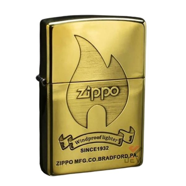 Zippo Khắc Sâu Ngọn Lửa Biểu Tượng Thương Hiệu Zippo ZN362