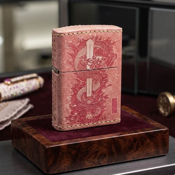 Zippo 2003 Bọc Da In Hình Rồng  – Bản Nghệ Thuật Độc Lạ C181
