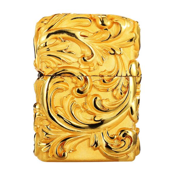 Zippo Bọc Phù Điêu Hoa Văn Cổ Điển Mạ Vàng ZN179