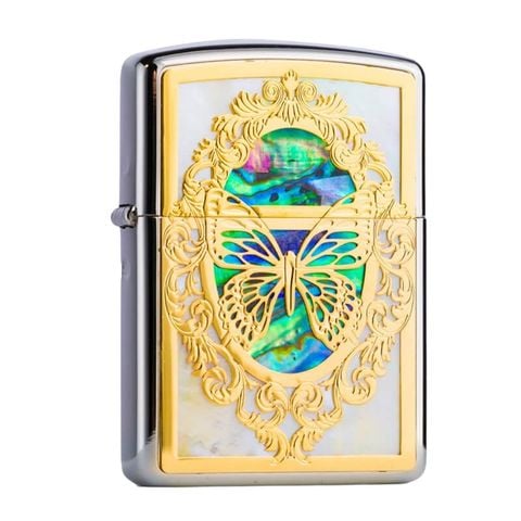 Bản khảm trai dán hình bươm mạ vàng ZN223