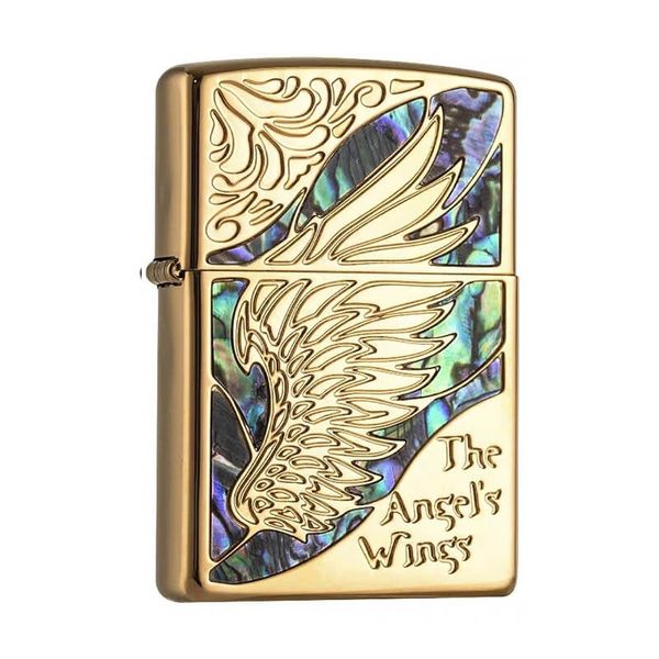Zippo Khảm Trai Khắc Đôi Cánh Thiên Thần The Angel's Wings ZN57
