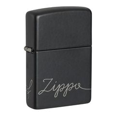 Zippo Sơn Đen Khắc Dòng Chữ Windproof Zippo Z42