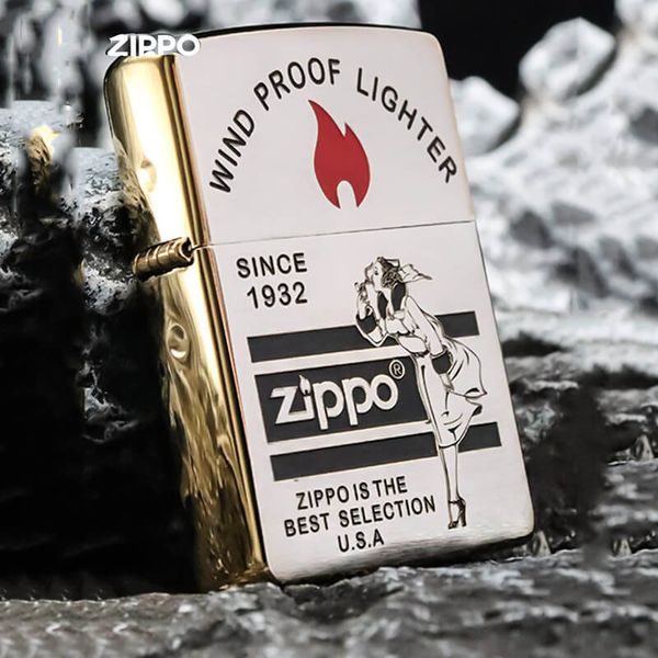 Zippo Chủ Đề Các Biểu Tượng Zippo Cạnh Mạ Vàng ZN160