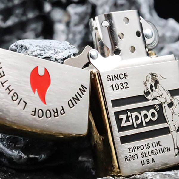 Zippo Chủ Đề Các Biểu Tượng Zippo Cạnh Mạ Vàng ZN160