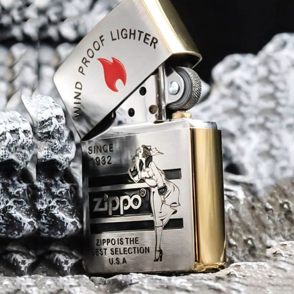 Zippo Chủ Đề Các Biểu Tượng Zippo Cạnh Mạ Vàng ZN160