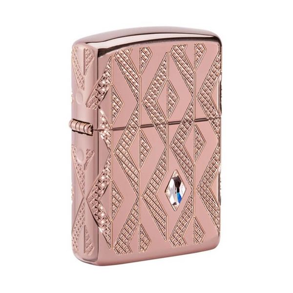 Zippo Armor Khắc Hoa Văn Ốp Kim Cương Geometric Diamond Z19