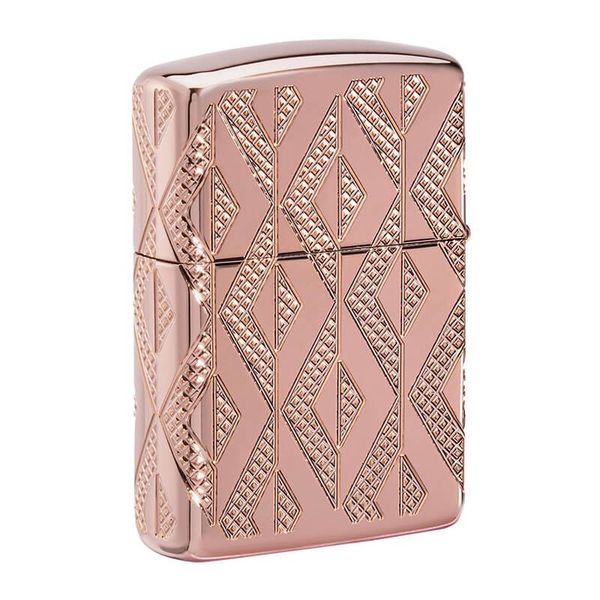 Zippo Armor Khắc Hoa Văn Ốp Kim Cương Geometric Diamond Z19