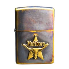 Zippo Đồng Giả Cổ Gắn Emblem Đầu Bò Marlboro ZD17