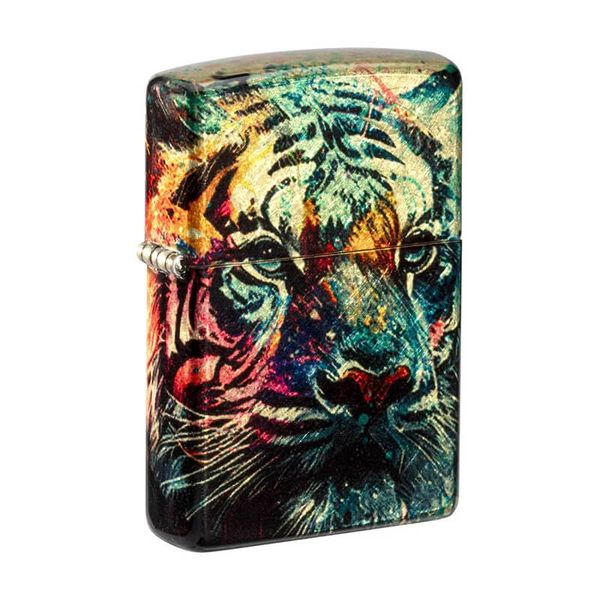 Zippo Tranh Sơn Dầu Chủ Đề Con Hổ Colorful Tiger Design Z164