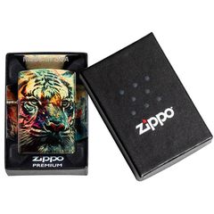 Zippo Tranh Sơn Dầu Chủ Đề Con Hổ Colorful Tiger Design Z164