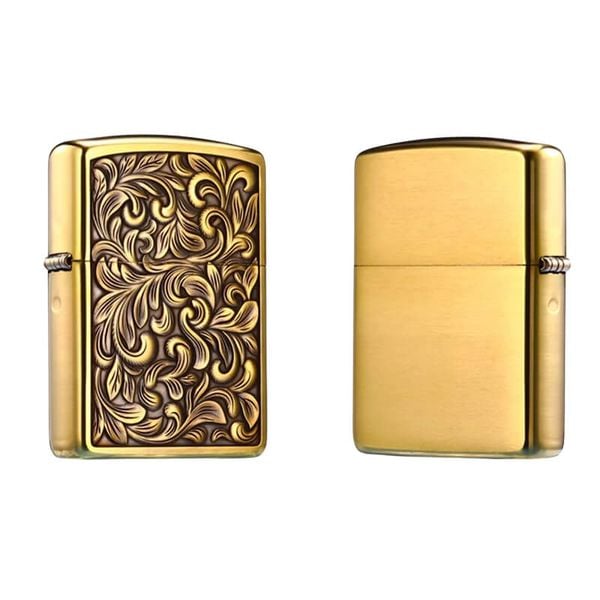 Zippo khắc nổi hoa văn đẹp Armor ZD11