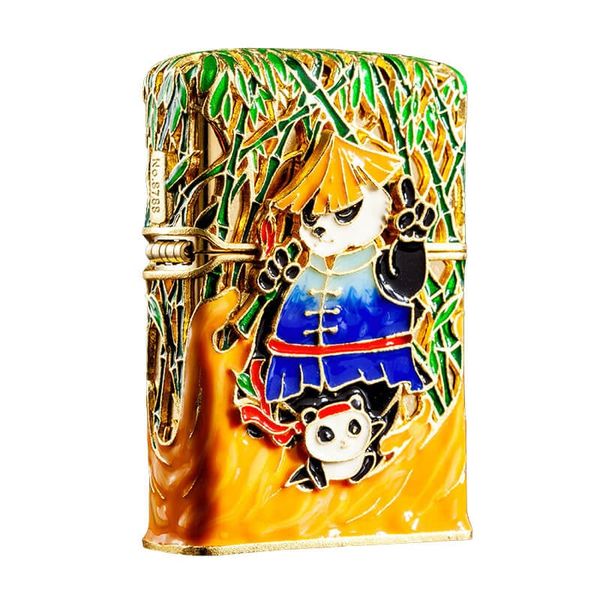 Zippo Vỏ Dày Mạ Vàng Chủ Đề Kung Fu Panda ZN73