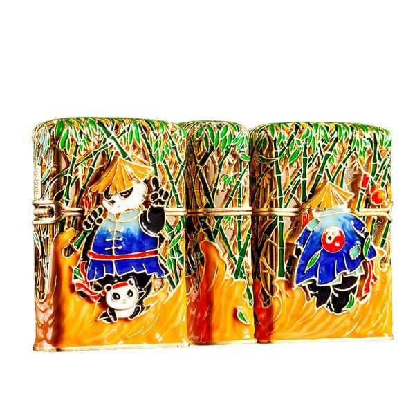Zippo Vỏ Dày Mạ Vàng Chủ Đề Kung Fu Panda ZN73