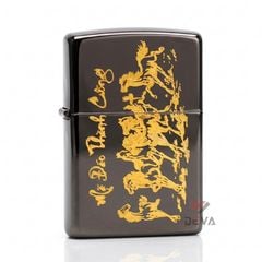 Zippo Sơn Khắc Chủ Đề Mã Đáo Thành Công Mạ Vàng ZK98
