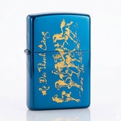 Zippo Sơn Khắc Chủ Đề Mã Đáo Thành Công Mạ Vàng ZK98