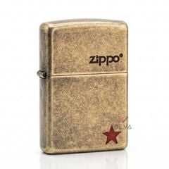 Zippo Bạc Bụi Khắc Ngôi Sao Đỏ ZK85