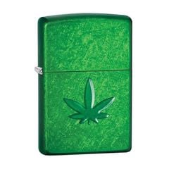 Zippo Stamped leaf Brass lá Phong nổi Z265