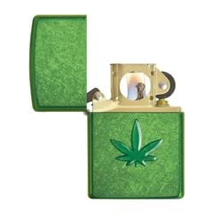 Zippo Stamped leaf Brass lá Phong nổi Z265