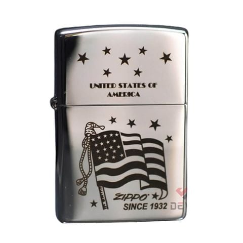 Zippo Chính Hãng Khắc CNC Cờ Mỹ ZK100