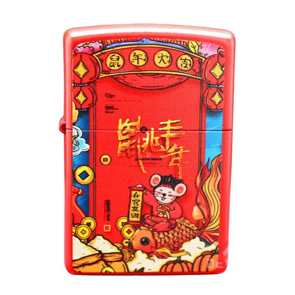 Zippo Sơn Chủ Đề Chúc Mừng Năm Tý ZN239