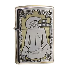 Zippo Khắc Hình Cô Gái Cao Bồi ZK120