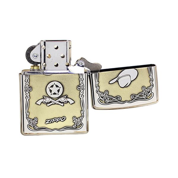 Zippo Khắc Hình Cô Gái Cao Bồi ZK120