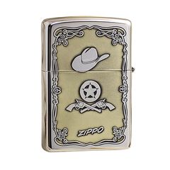 Zippo Khắc Hình Cô Gái Cao Bồi ZK120